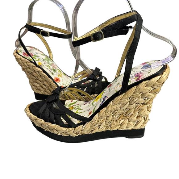 Guess by Marciano strappy 5” wedges 2” platform braided jute size 7.5 - Picture 4 of 6